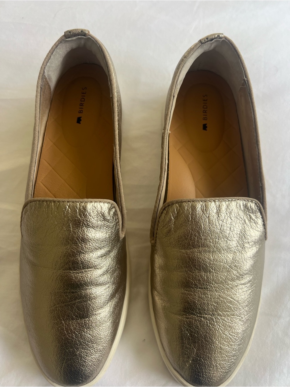 Birdies Metallic Gold Slip-On Loafers size 8